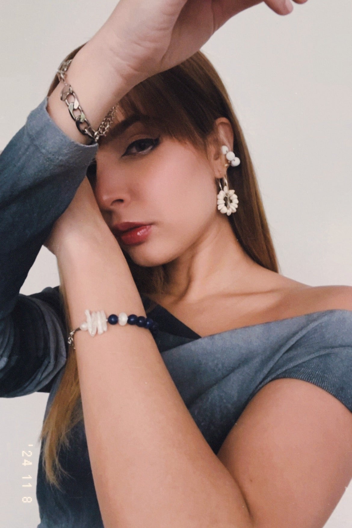 Collar/ Brazalete Bond - Lapizlázuli & Perlas