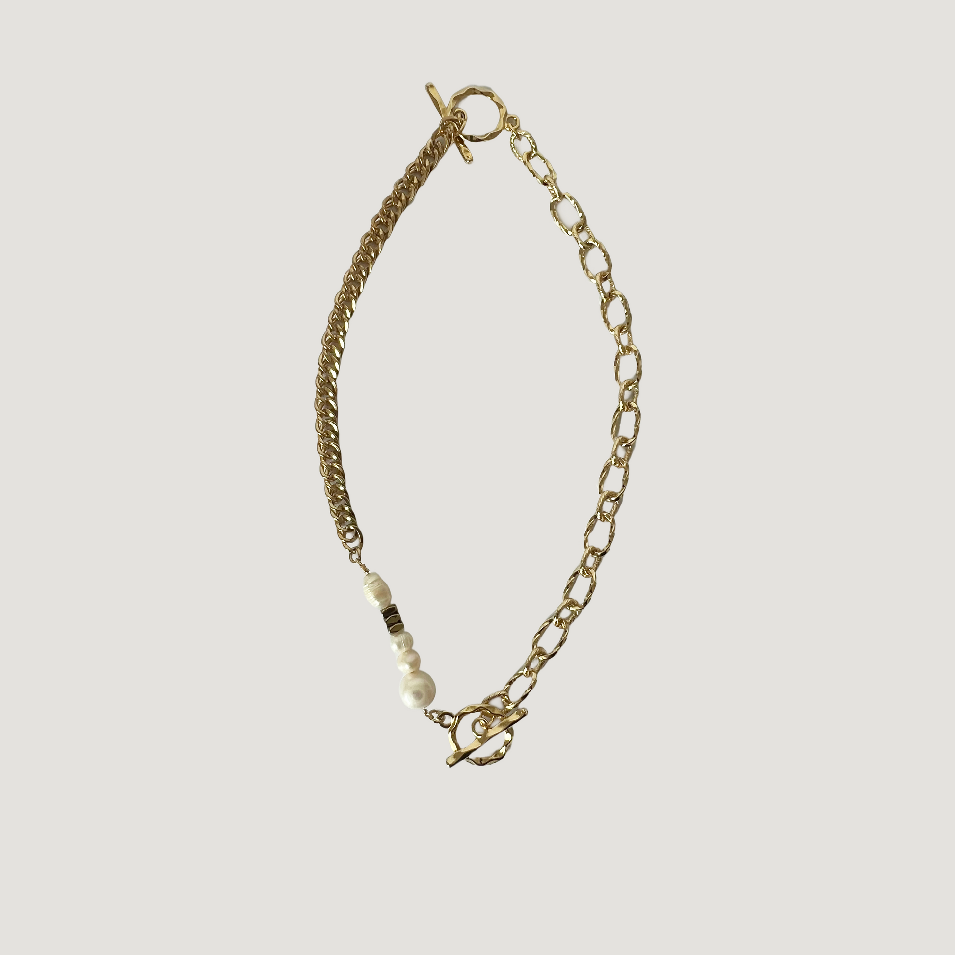 Brazalete o 1/2 Collar "Nacre" - Perlas de río
