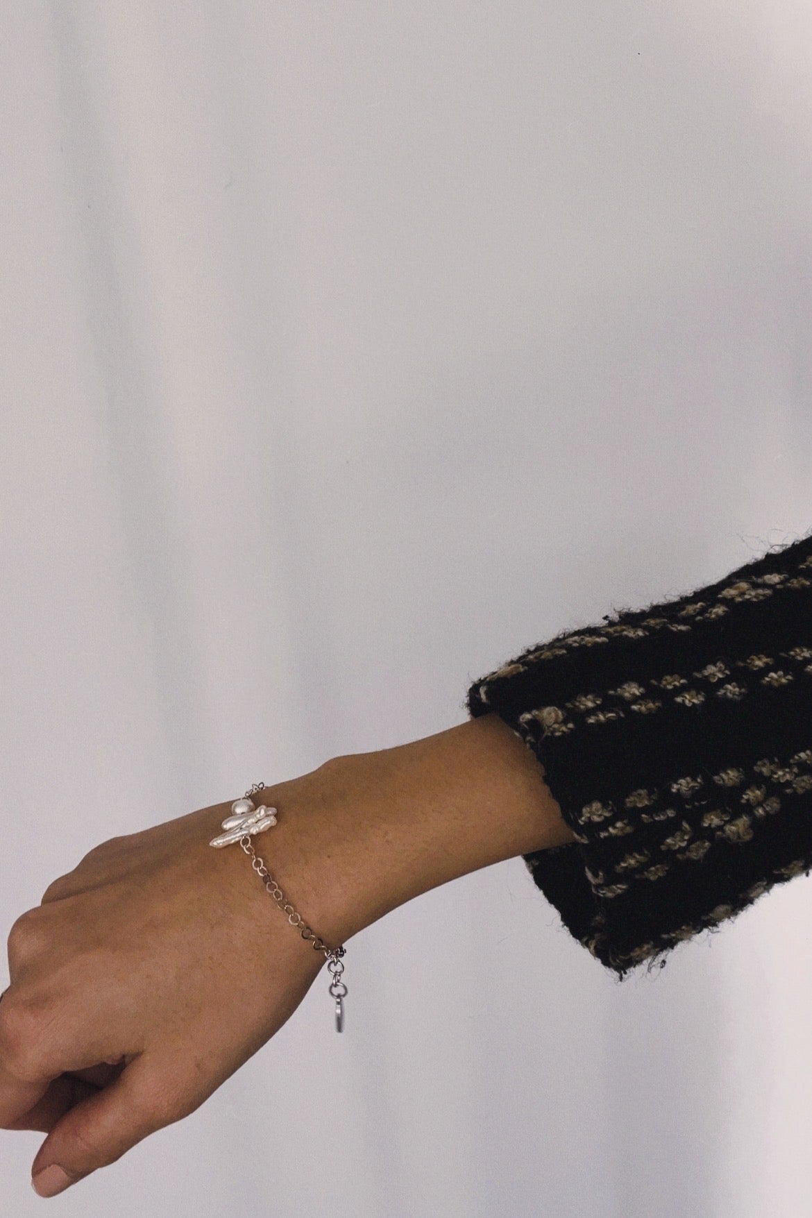 Collar/Brazalete Ondina - Plata 925 y Perla Blanca
