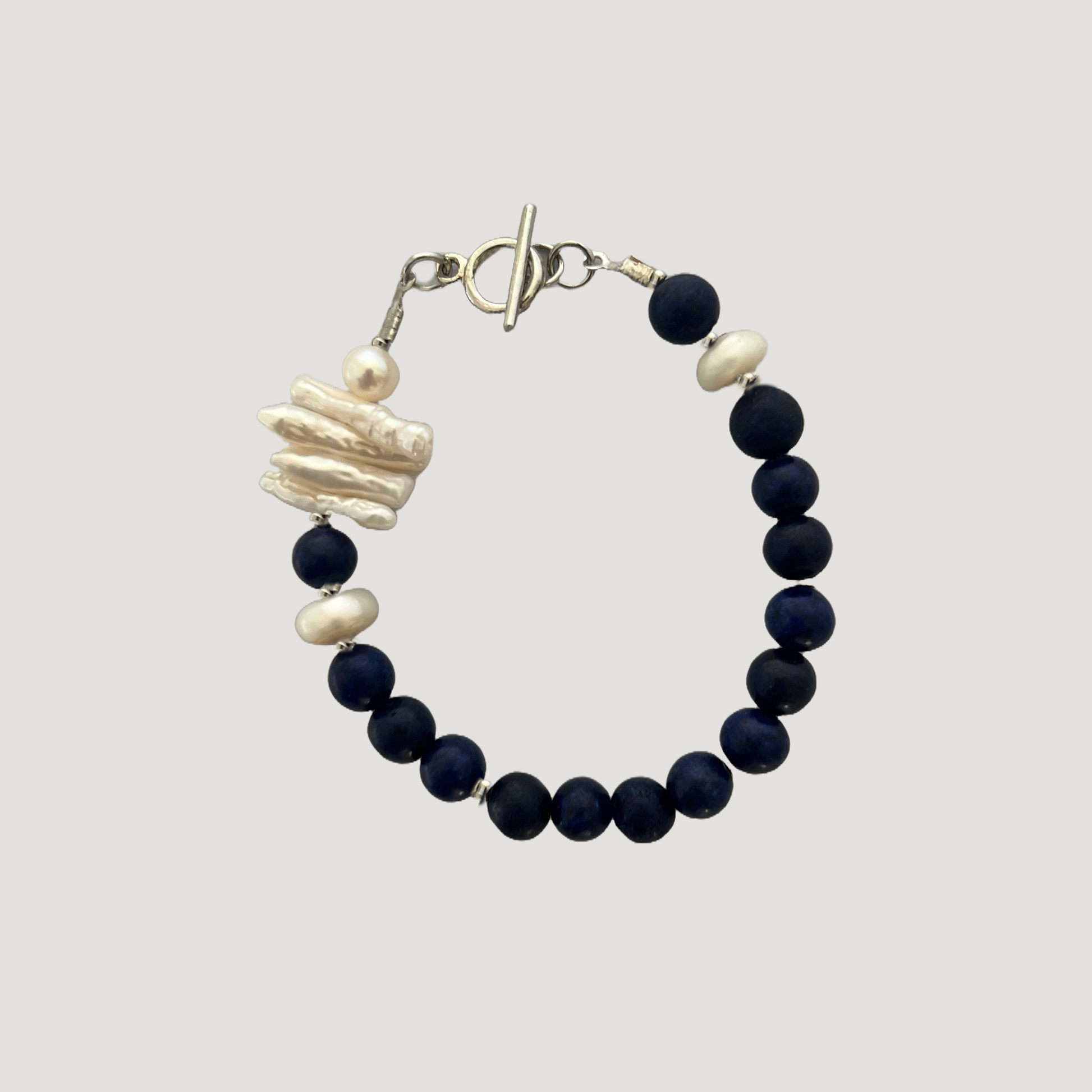 Collar/ Brazalete Bond - Lapizlázuli & Perlas
